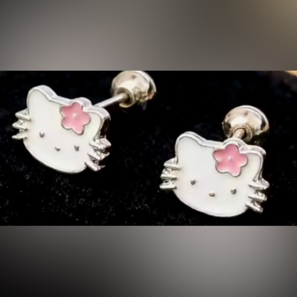 SANRIO MINI HELLO KITTY SCREW BACK STUD EARRINGS